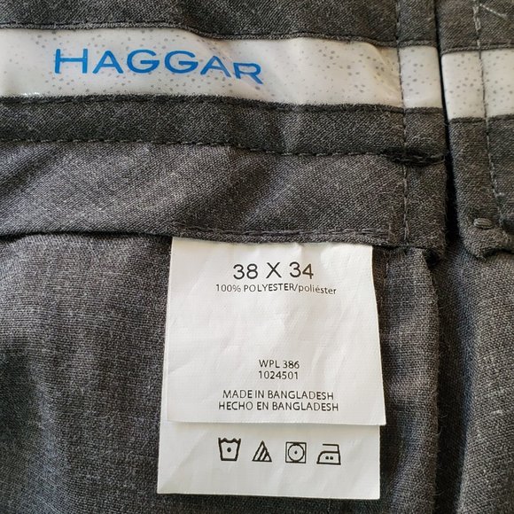HAGGAR Black Classic Fit Cool 18 Pro Dress Pants, 36W X 34L - Picture 6 of 8